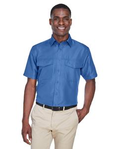 Harriton M580 - Men's Key West Short-Sleeve Performance Staff Shirt Piscina Azul