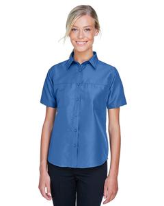 Harriton M580W - Ladies Key West Short-Sleeve Performance Staff Shirt Piscina Azul