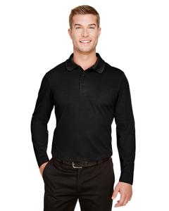 Devon & Jones DG20L - Men's CrownLux Performance Plaited Long-Sleeve Polo Negro