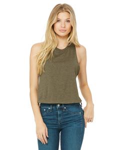 Bella+Canvas 6682 - Ladies Racerback Cropped Tank Heather Olive