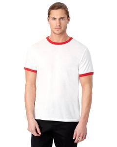 Alternative Apparel 5103BP - Unisex Vintage Jersey Keeper Ringer T-Shirt Blanco / Rojo