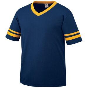 Augusta Sportswear 360 - Remera jersey con mangas con rayas Navy/Gold