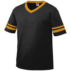 Augusta Sportswear 360 - Remera jersey con mangas con rayas Black/Gold