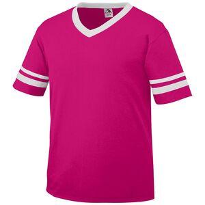 Augusta Sportswear 360 - Remera jersey con mangas con rayas Power Pink/White