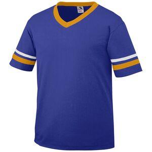 Augusta Sportswear 360 - Remera jersey con mangas con rayas Purple/ Gold/ White