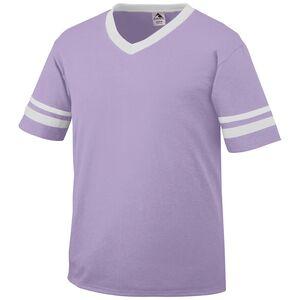 Augusta Sportswear 360 - Remera jersey con mangas con rayas Light Lavender/White