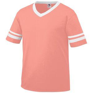 Augusta Sportswear 360 - Remera jersey con mangas con rayas Coral/White