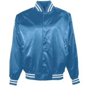 Augusta Sportswear 3610 - Satin Baseball Jacket/Striped Trim Columbia Blue/White
