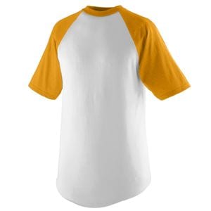 Augusta Sportswear 424 - Youth Short Sleeve Baseball Jersey White/Gold