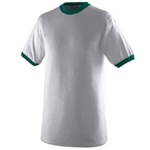 Augusta Sportswear 710 - Ringer T Shirt Athletic Heather/ Dark Green