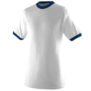 Augusta Sportswear 710 - Ringer T Shirt Blanco / Azul marino