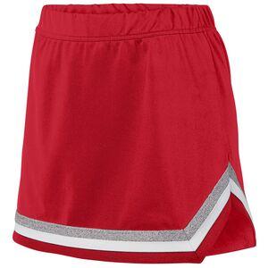 Augusta Sportswear 9145 - Ladies Pike Skirt Red/ White/ Metallic Silver