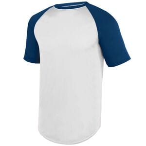 Augusta Sportswear 1508 - Wicking Short Sleeve Baseball Jersey Blanco / Azul marino