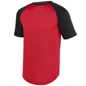 Augusta Sportswear 1508 - Wicking Short Sleeve Baseball Jersey Rojo / Negro