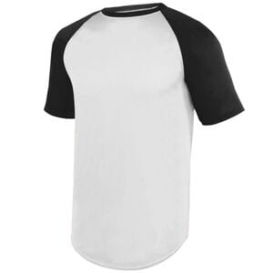 Augusta Sportswear 1509 - Youth Wicking Short Sleeve Baseball Jersey Blanco / Negro