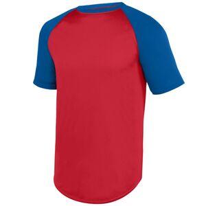 Augusta Sportswear 1509 - Youth Wicking Short Sleeve Baseball Jersey Red/ Royal