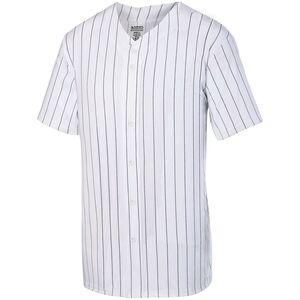Augusta Sportswear 1685 - Pinstripe Full Button Baseball Jersey Blanco / Negro