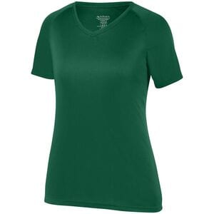 Augusta Sportswear 2793 - Girls Attain Raglan Sleeve Wicking Tee Verde oscuro