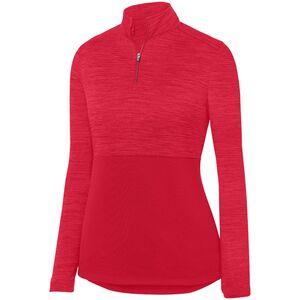 Augusta Sportswear 2909 - Ladies Shadow Tonal Heather 1/4 Zip Pullover Roja