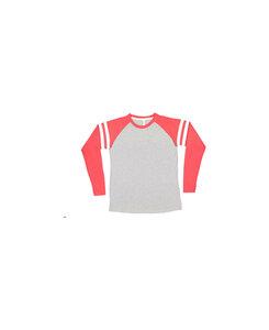 LAT Apparel LA6934 - LAT Men's Gameday Mash-Up Long Sleeve Vintage Fine Jersey Tee Vn Hthr/ Vn Red/ Blended White