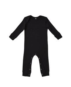 Rabbit Skins LA4412 - Infant Baby Rib Coverall Negro