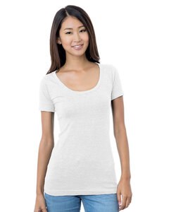 Bayside BA3405 - Youth Wide Scoop Neck T-Shirt Blanca