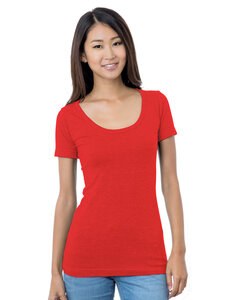 Bayside BA3405 - Youth Wide Scoop Neck T-Shirt Roja