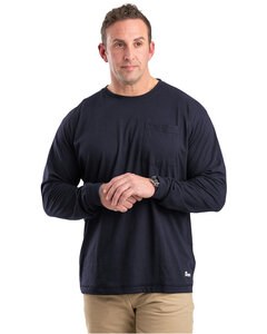 Berne BSM39 - Unisex Performance Long-Sleeve Pocket T-Shirt Marina
