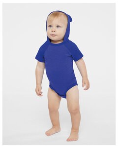 Rabbit Skins 4417 - Infant Character Hooded Bodysuit with Ears Vint Royal/Roy