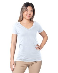 Bayside 5875 - Ladies Fine Jersey V-Neck T-Shirt Blanca