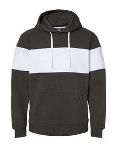 J. America 8644JA - Men's Varsity Pullover Hooded Sweatshirt Negro