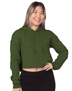Bayside 7750 - Ladies Cropped Pullover Hooded Sweatshirt Verde Militar