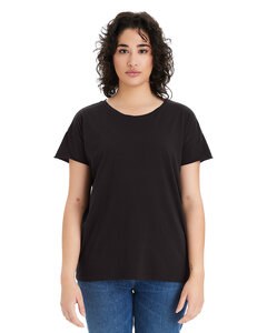 Alternative Apparel 04861C1 - Ladies Rocker Garment-Dyed Distressed T-Shirt Negro