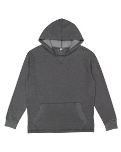 LAT 6936 - Adult Vintage Wash Fleece Hooded Sweatshirt Bañada Negro