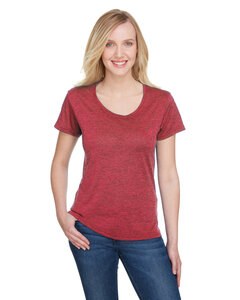 A4 NW3010 - Ladies Tonal Space-Dye T-Shirt Roja