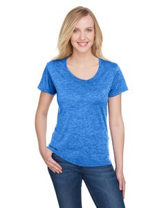 A4 NW3010 - Ladies Tonal Space-Dye T-Shirt La luz azul