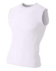 A4 NB2306 - Youth Sleeveless Compression Muscle T-Shirt Blanca