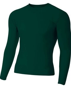 A4 NB3133 - Youth Long Sleeve Compression Crewneck T-Shirt Forest