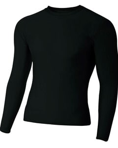 A4 NB3133 - Youth Long Sleeve Compression Crewneck T-Shirt Negro