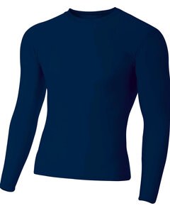 A4 NB3133 - Youth Long Sleeve Compression Crewneck T-Shirt Marina