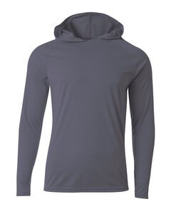 A4 N3409 - Men's Cooling Performance Long-Sleeve Hooded T-shirt Graphite