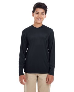 UltraClub 8622Y - Youth Cool & Dry Performance Long-Sleeve Top Negro