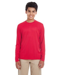 UltraClub 8622Y - Youth Cool & Dry Performance Long-Sleeve Top Roja