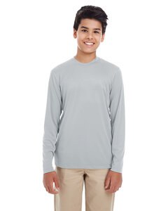 UltraClub 8622Y - Youth Cool & Dry Performance Long-Sleeve Top Gris