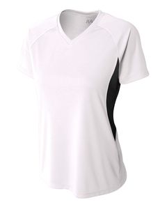 A4 NW3223 - Ladies Color Block Performance V-Neck Shirt