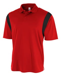 A4 N3266 - Mens Color Blocked Polo Shirt w/ Knit Collar