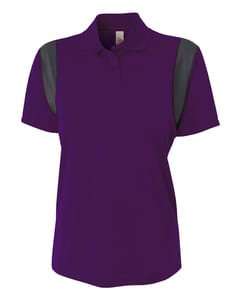 A4 NW3266 - Ladies Color Blocked Polo w/ Knit Collar