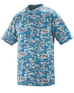 Augusta 1556 - Youth Polyester Digi Print Two-Button Short-Sleeve Jersey